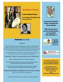StoryFusion Cabaret! Turtle Island Voices, January 23rd 2016